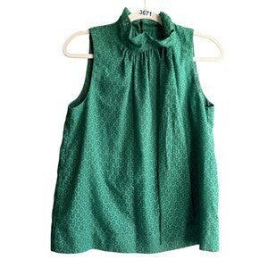 Maeve by Anthropologie Sleeveless Floral Print Blouse Top X-Small Green